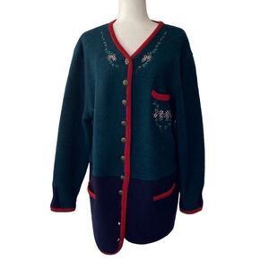 Marie Claire Vintage Floral Embroidered Cardigan